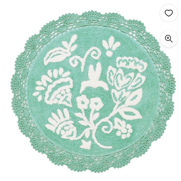 The Pioneer Woman Other - NWT Pioneer Woman Mazie Floral Crochet Round Cotton Rug Mint 24" x 24"